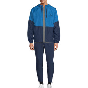 Survêtement coupe-vent à capuche, style actuel, manches longues, léger, sportif, avec fermeture éclair et poches latérales - Product Image 1