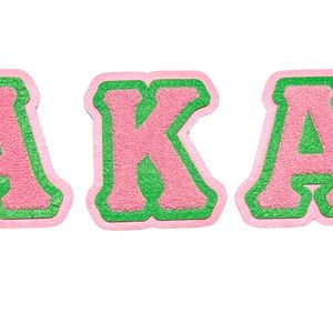 Patch en chenille Alpha <span class=keywords><strong>Kappa</strong></span> Alpha rose, vert et blanc, brodé, avec lettres appliquées, pour veste, <span class=keywords><strong>sweat</strong></span>-shirt, chapeau, vêtements - Product Image 3
