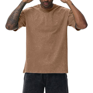 T-shirt Homme Écologique Imprimé Sérigraphie Bleue Coton Égyptien 280 GSM Coupe Oversize Boxy Style Vintage Streetwear Vente en Gros - Product Image 5