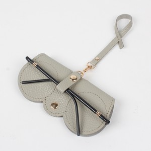 Brown Leather Eyeglasses <b>Case</b> with Strap and Gold Hardware <b>for</b> <b>Sunglasses</b> Storage - Product Image 3