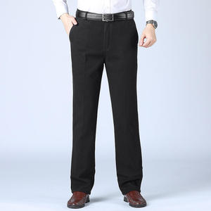 Pantalones de Traje Formales Ligeros para Hombre, 100% Algodón, Corte Recto, Pantalones de Negocios, Pantalones Largos de Sarga de Algodón - Product Image 3