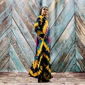 Prix usine en gros 100% rayonne cravate teinture Kimono plage couvrir ample confortable été veste Boho Style Kimono - Product Image 5