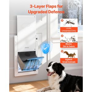 Porta per Animali Domestici Resistente alle Intemperie con Tre Alette Magnetiche e Telaio in Metallo Robusto per Uso Interno ed Esterno - Product Image 3