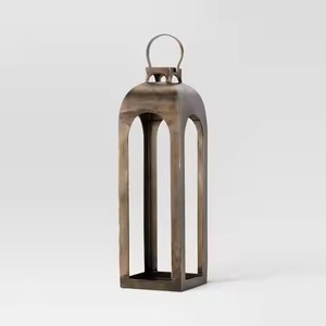 Golden <b>Brass</b> <b>Lantern</b> Candle Holder for Home Decoration Indoor Outdoor Use Durable Metal Design - Product Image 4