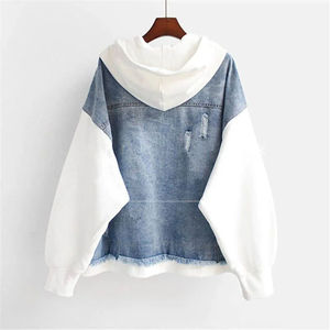 เสื้อฮู้ดดี้โอเวอร์ไซส์ทรงครอปสำหรับผู้ชาย ผ้าเดนิม ไหล่ตก ซับในเป็นมิตรกับสิ่งแวดล้อม มีกระเป๋า เหมาะสำหรับฤดูหนาว สวมใส่สบาย ระบายอากาศได้ดี น้ำหนักเบา - Product Image 6