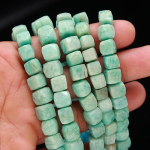 Cuentas de Amazonita Natural en Forma de Caja de 6-9mm, Hilo de Cuentas Sueltas de Amazonita para Fabricación de Joyas, Diseño de Pulseras, Venta al por Mayor a Granel - Product Image 1