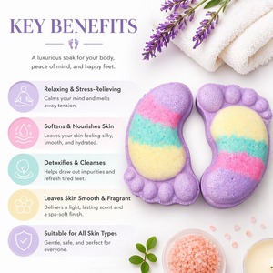 Coffret de bombes de bain naturelles et bio OEM/ODM, boules effervescentes de spa faites à la main avec fleurs séchées, emballage cadeau, logo personnalisé. - Product Image 5