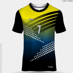 Camiseta de Fútbol para Hombre, Manga Corta, Cuello Redondo, Estampado Sublimado, Poliéster que Absorbe la Humedad, Ropa Deportiva, Corte Regular para Adultos - Product Image 3
