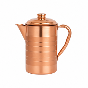 Handmade Pure Copper Water <b>Jug</b> with Lid, Copper Pitcher for <b>Drinking</b> Water, Ayurvedic Copper Serving <b>Jug</b>, Kitchen Tableware - Product Image 1