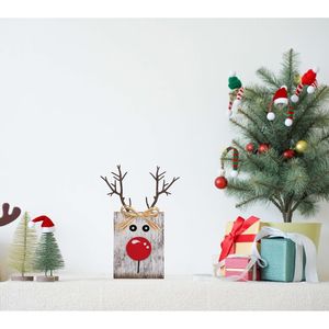 Insegna da Parete in Legno Rustica con Renna, Decorazione Natalizia per Casa, Cucina, Caminetto e Feste di Natale - Product Image 2