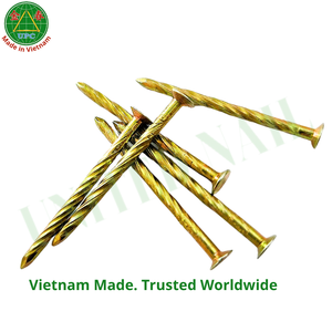 High Strength 1-3/8 Inch Yellow Plated Steel Nails with Screw-Shank from Vietnam | Clavos sueltos con recubrimiento amarillo - Product Image 3