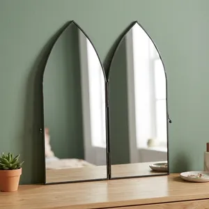 Artisan Design Modern Framed <b>Gothic</b> Arch Brass/<b>Mirror</b> Tabletop Durable Decorative Glass Home Interior Design - Product Image 5