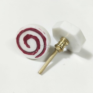 Bouton de porte en marbre blanc martelé poignées de tirage de tiroir beau matériel de meubles de cuisine pour armoires armoires pour armoires - Product Image 3