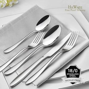Juego de Cubiertos de 60 Piezas, Juego de Cubiertos Modernos de Acero Inoxidable HaWare, Elegante Juego de Vajilla para 12 Personas, Cuchillos para Cena - Product Image 1