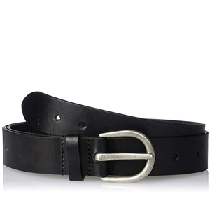 Black Cow Hide Formal <b>Belt</b> With Gold Tone Pin Buckle Durable Leather Men's Dress <b>Belt</b> Solid Color Style - Product Image 6