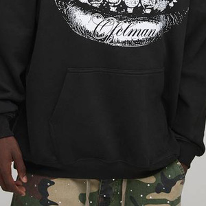 Men's <b>Custom</b> Screen Printing Pullover Hoodie Premium Cotton Fleece Casual Men's Sweatshirt With <b>Custom</b> Logo Supplier OEM - Product Image 4