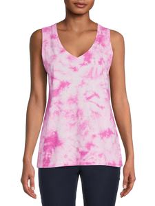 Camiseta sin mangas con cuello de pico para mujer, ropa de verano teñida - Product Image 4