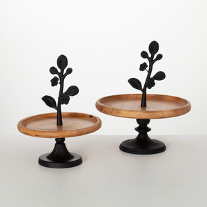 Support à gâteau multicouche en bois de qualité supérieure, plateau de présentation de desserts réutilisable, forme ronde, centre de table pour la maison et l'hôtel - Product Image 4