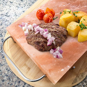 Premium Quality Refined Himalayan Pink Salt Cooking Slab Stainless Steel Holder Customizable Size for <b>Kitchen</b> Home Decoration - Product Image 3