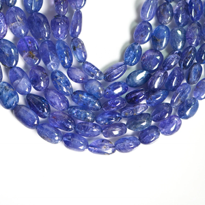 Natural <b>Tanzanite</b> Loose Gemstones Necklace with Plain Oval Nuggets Bead Rondelle for Jewelry Making - Product Image 5