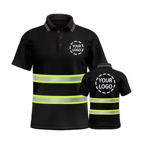 Vêtements de sécurité réfléchissants imperméables à haute visibilité, chemise polo avec bandes de sécurité pour les nuits, pour entrepôt - Product Image 6