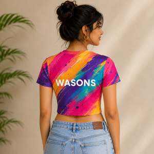 T-shirt court coloré pour femme, sublimation personnalisée, coupe ajustée sportive, écologique, respirant, vêtements en gros OEM - Product Image 2