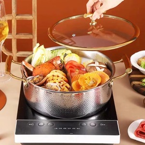 Ollas Modernas y Elegantes de Metal con Tapa de Vidrio, Diseño Ecológico para Uso en el Hogar, Hoteles y Restaurantes - Product Image 2