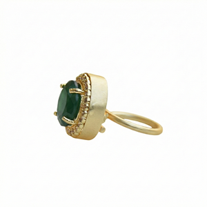 Brass Oval CZ <b>Cocktail</b> <b>Ring</b> Cubic Zirconia Jewelry - Product Image 2