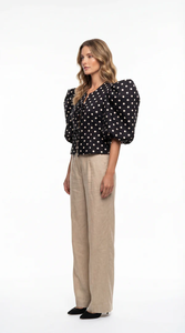 Elegante Blusa Negra con Puntos para Mujer, Blusa Casual de Manga Larga, Ropa de Trabajo Moderna de Verano, Camisa de Oficina, Proveedor al por Mayor - Product Image 4