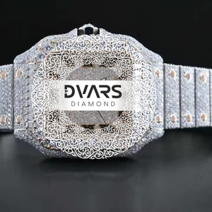 New Arrival Luxury 42mm Square Case 20mm Band Moissanite Hip Hop Diamond Watch for Gifts & Occasions - Product Image 3