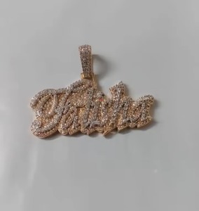 Luxury Custom Hip Hop Moissanite Letter <b>Pendant</b> 925 <b>Silver</b> Gold Plated Iced Out <b>Pendant</b> Custom <b>Initial</b> Latter <b>Pendant</b> For Gifts - Product Image 1