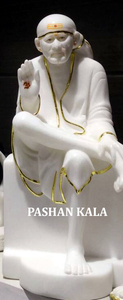 Exclusiva y novedosa estatua de Sai Baba de mármol blanco pulido, hecha a mano, para decoración de oficina y hogar, con el mejor precio razonable. - Product Image 5
