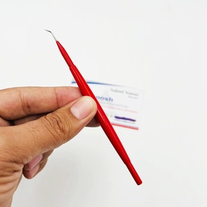 เครื่องมือยกขนตาสแตนเลสสีแดงขายส่ง แบรนด์ส่วนตัว แหนบปลายแหลมสำหรับต่อขนตา - Product Image 1