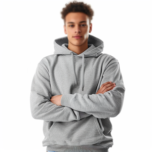 Sweat-shirt à capuche zippé pour homme, en coton et polyester mélangés, imprimé avec logo personnalisé, pour la gym et l'hiver. - Product Image 3