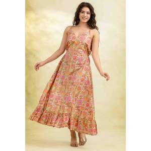 ชุดเดรสยาวผ้าฝ้ายพิมพ์ลายสำหรับผู้หญิง ชุดเดรสแม็กซี่ฤดูร้อนน้ำหนักเบา สไตล์ลำลองสบายๆ - Product Image 3