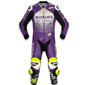 ชุดแข่งรถ Joan Mir Racing Suit Zuzuki MotoCP หนังวัวและหนังจิงโจ้ หนา 1.3 มม. ชุดจั๊มสูทสำหรับขี่มอเตอร์ไซค์/ชุดป้องกัน CE - Product Image 1