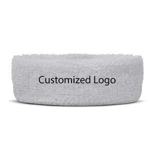 Bandeau de poignet sport en coton tricoté, personnalisable avec logo, épais, antidérapant, couleur unie, pour l'exercice, le fitness, la course et tout autre usage. - Product Image 1