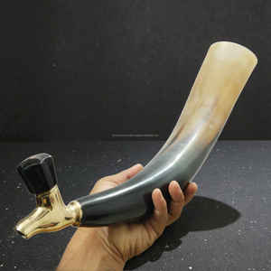 Corne de bœuf véritable avec robinet métallique, style vintage, accessoire de bar, vente en gros au meilleur prix - Product Image 2