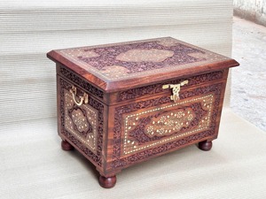 Heritage Inspired Designer Wooden Organizer <b>Storage</b> <b>Box</b> Perfect <b>For</b> Home <b>Decor</b> Or Clothes Documents And Keepsakes Use From India - Product Image 4