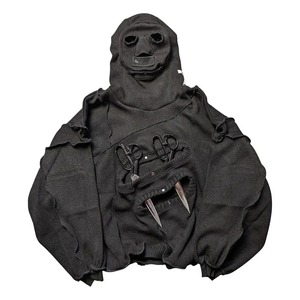 Sudadera con capucha extragrande con estampado de diablo, estilo americano, para hombre, estilo Y2K, hip-hop callejero, Harajuku, holgada, de manga larga - Product Image 5