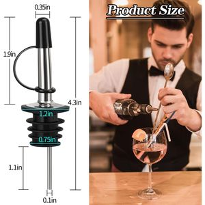 Set da 48 Versatori Classici in Acciaio Inossidabile per Liquori e Vino con Tappo Antipolvere in Gomma - Strumenti da Bar per Versare Velocemente - Product Image 1