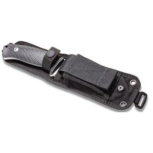 Cuchillos de Caza de Hoja Fija con Mango Texturizado Negro, Hoja Ancha Plateada y Funda de Nailon Negro para Acampar y Hacer Senderismo al Aire Libre - Product Image 4
