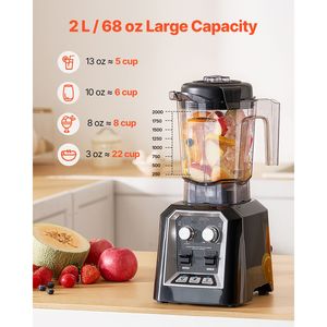 Robot da Cucina Multifunzione Professionale da 68 oz (2L) con Motore Potente da 1400W e Opzioni di Ricarica (Spina UK/US) - Product Image 3