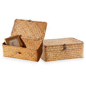 Offre compétitive : boîtes rustiques en jonc de mer, plusieurs tailles, boîte à bijoux de qualité supérieure, décoration pour table ou étagère à la maison - Product Image 5