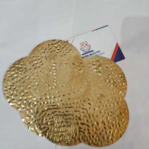 Royal Indian Heritage Hammered Solid Brass Tea Serving <b>Coaster</b> Intricate Polished Gold Plating For Luxury Dining <b>Table</b> Decor new - Product Image 1