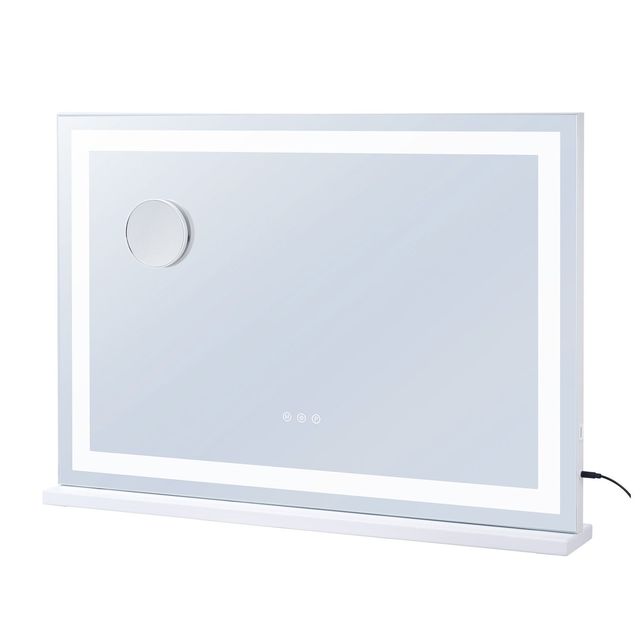 5X Magnification USB Powered LED Vanity Mirror with Three Color Lighting Modes Smart Touch CO Lighted Makeup Mirror Large Design