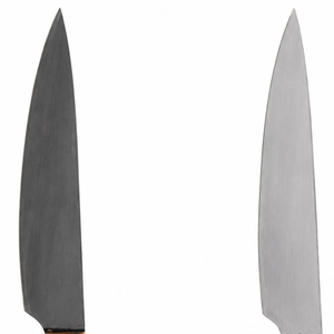 Cuchillos de Cocina Plateados y Negros con Mangos de Madera Marrón y Remaches Negros para Cortar Carne y Preparar Alimentos Diariamente - Product Image 3
