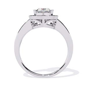 Heart Cut Diamond Engagement <b>Ring</b> White Gold Halo Women's Romantic Style GIA Certified Natural Diamonds - Product Image 4