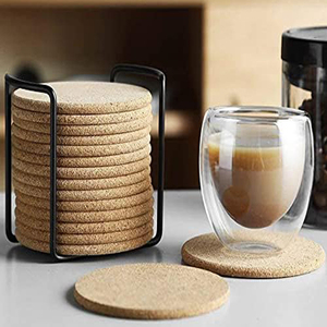 Paquete de 20 Posavasos de Corcho con Soporte Metálico para Hogar, Oficina, Cafetería o Bar, Ecológicos y Resistentes al Calor - Product Image 6