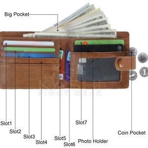 Classic Genuine Leather <b>Wallet</b> with Polyester Lining Lightweight Soft Durable Material for Comfortable Handling Cards Cash Coins - Product Image 3